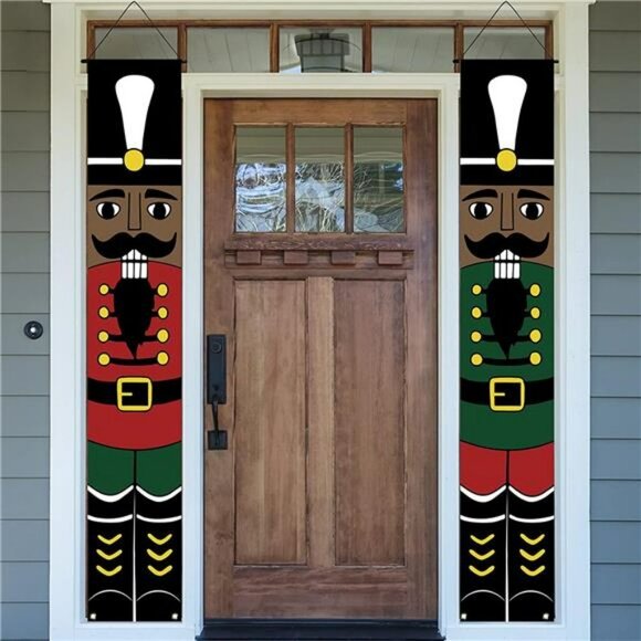 Black Nutcracker Christmas Decorations African American Nutcracker Porch Banner - Picture 5 of 6